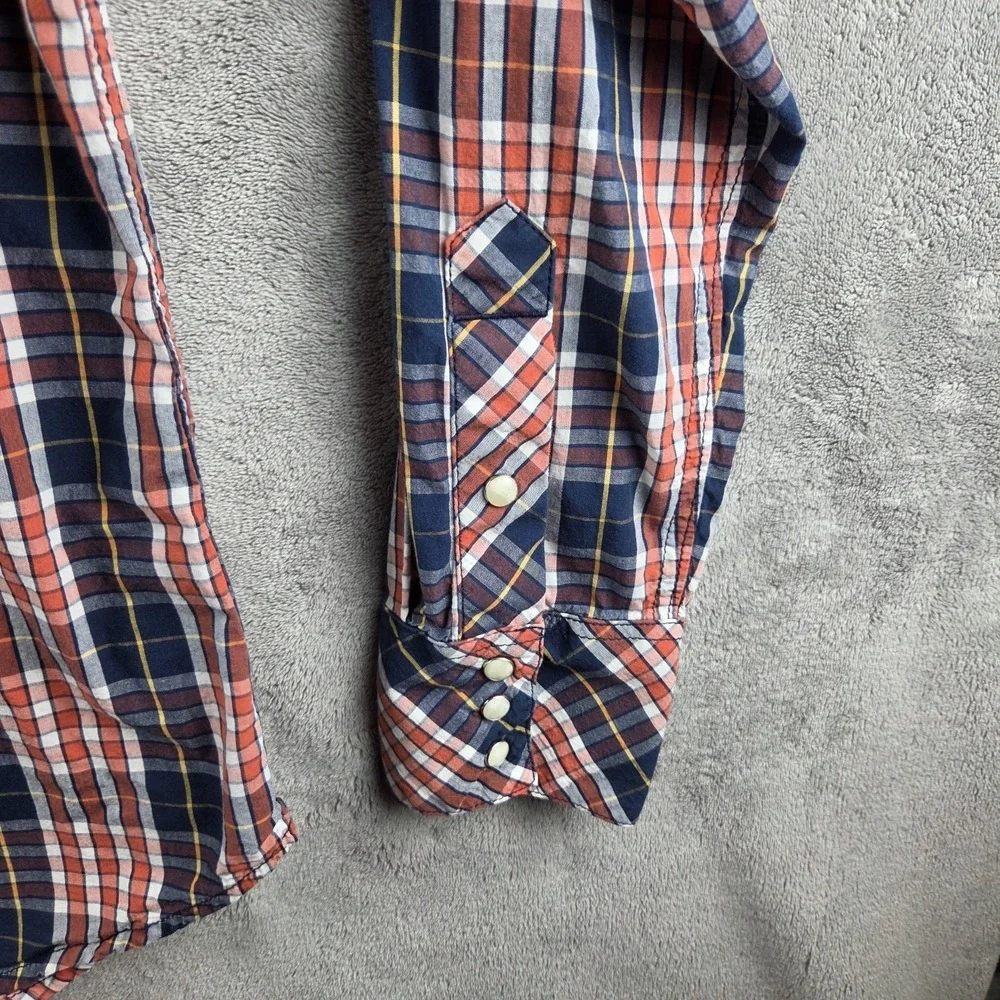 True Religion Pearl Snap Plaid Shirt Mens 3XL Western Cowboy Long Sleeve